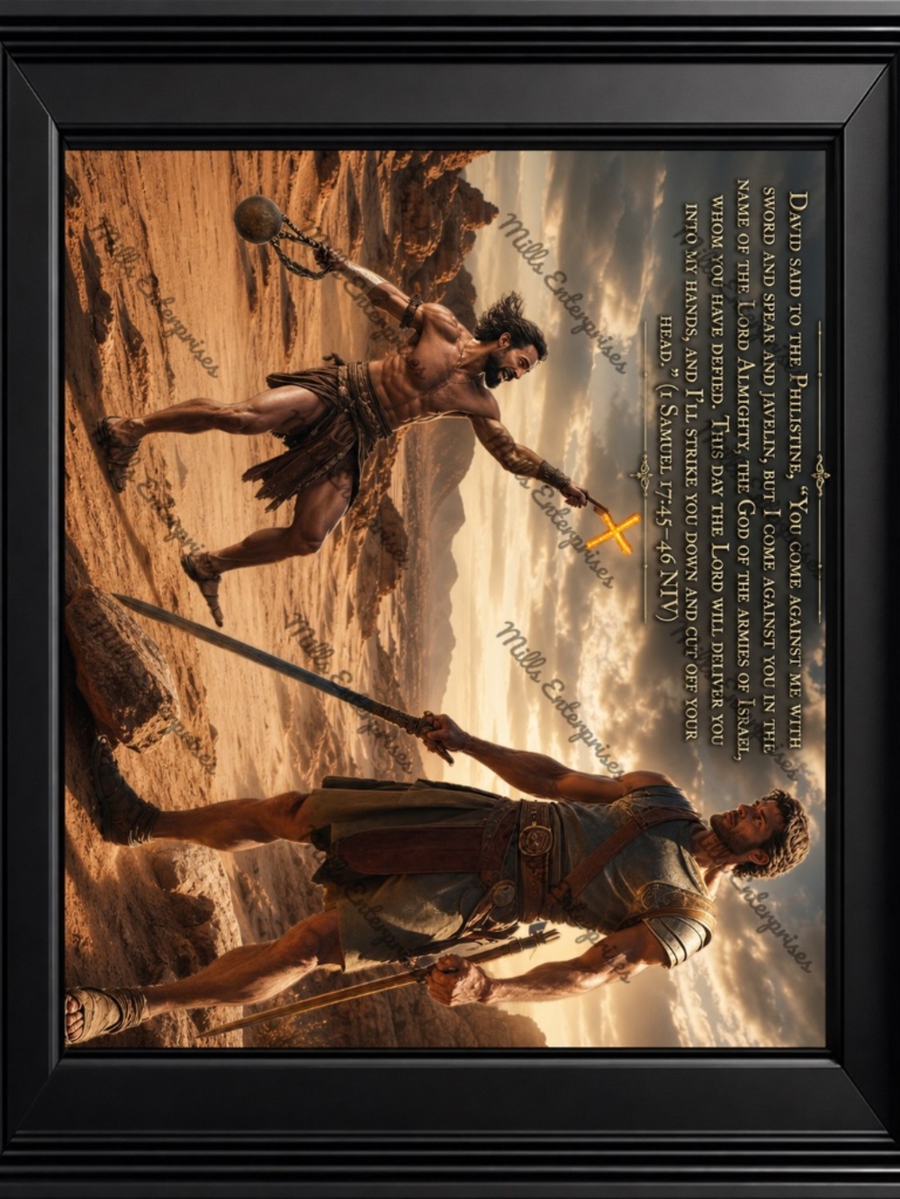 David vs. Goliath Art Print: Inspiring bravery and triumph, perfect for any home